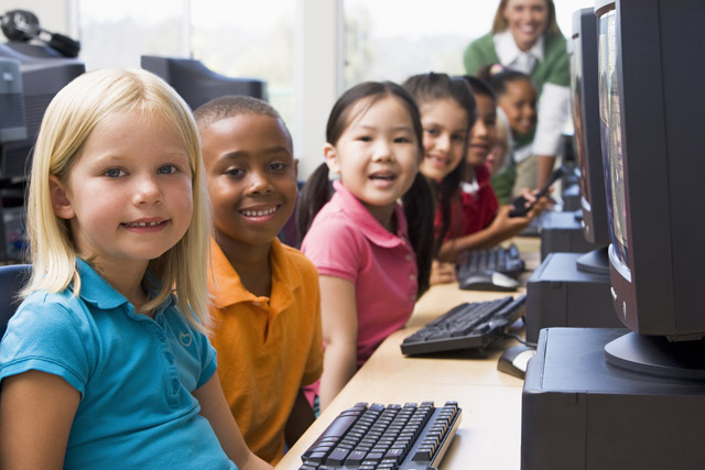 Children at computers