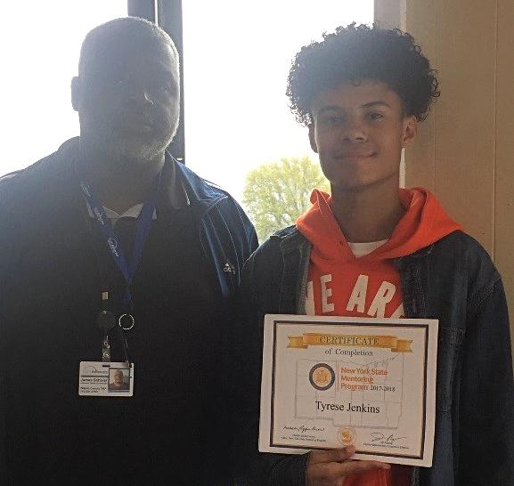Lyon's High Schooler Tyrese Jenkins with MBK Mentor James Shuler Lyons Mentor