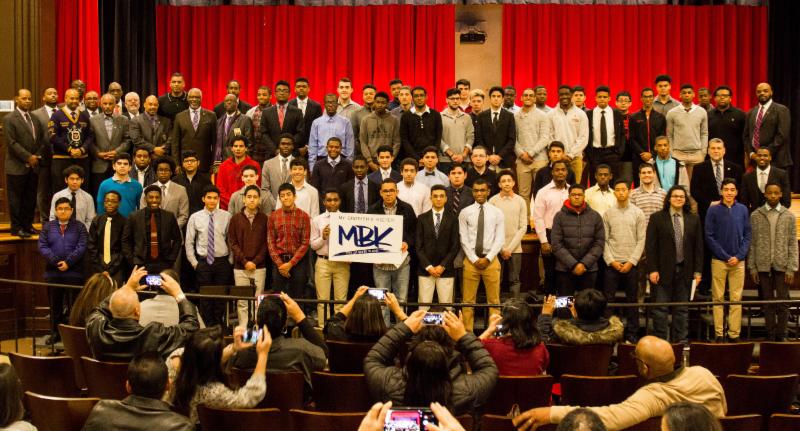 High school students with community members and MBK officials MBK