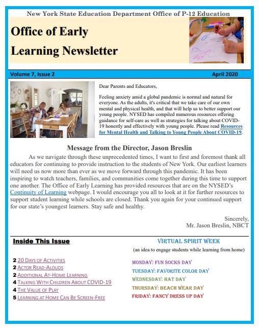 OEL April 2020 Newsletter Page Image
