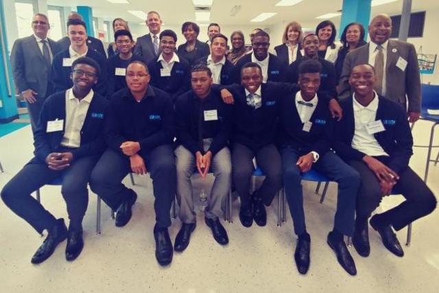 Regent Cea and Staten Island Superintendent Anthony Lodico with MBK students in Staten Island