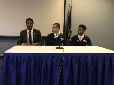 Rashaun Banjo of NYCDOE (left) and Fellows Isiah Almonte (middle) and Malachi Williams (right) during the panel discussion