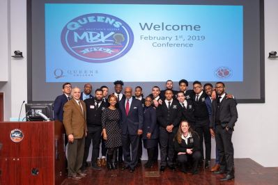 Regent Young with speakers and participants at the inaugural Queens MBK Conference