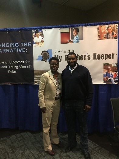 Dr. Nichelle L. Rivers, Director of Grants, and Mr. James Thomas, Project Director at Roosevelt UFSD Symposium 2018
