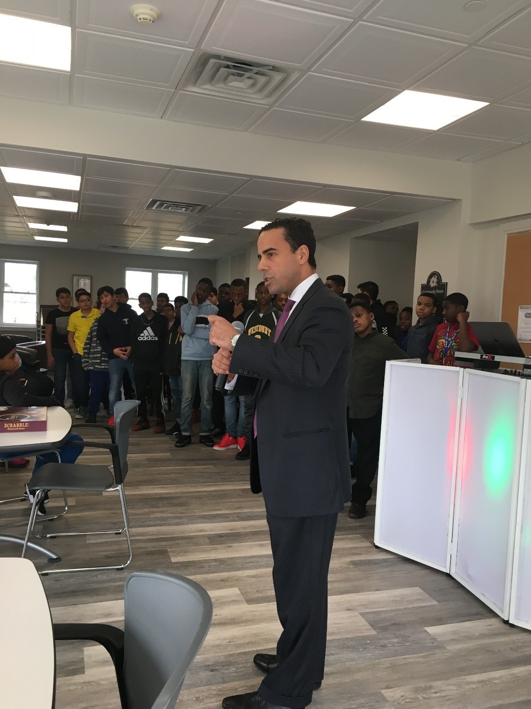 Westbury Middle School Principal Fernando Agramonte speaks at inaugural MBK event at Magnolia Gardens Westbury Middle School Principal Fernando Agramonte speaks at inaugural MBK event at Magnolia Gardens