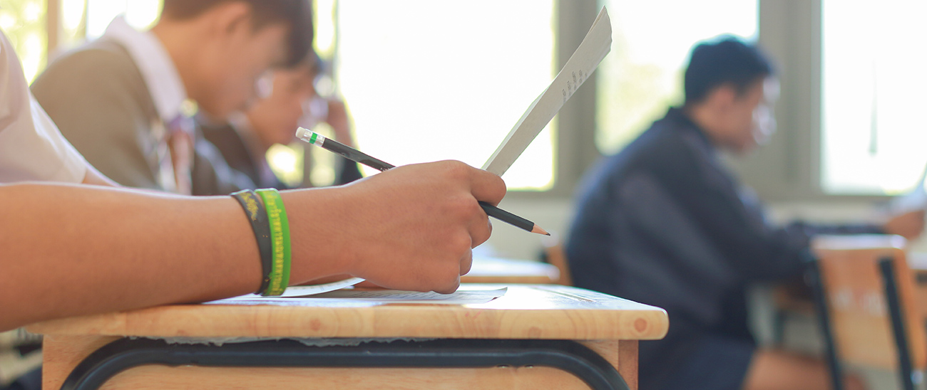 Students taking test