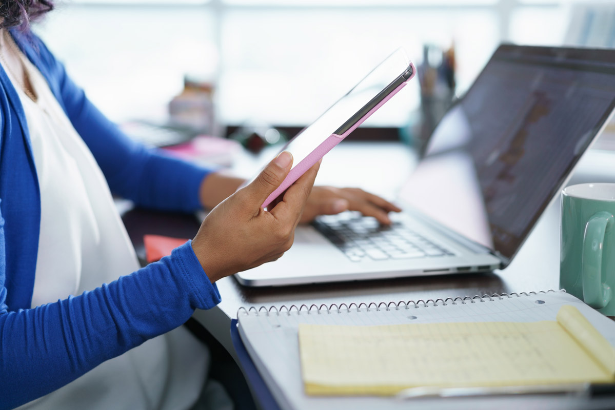 Student at computer