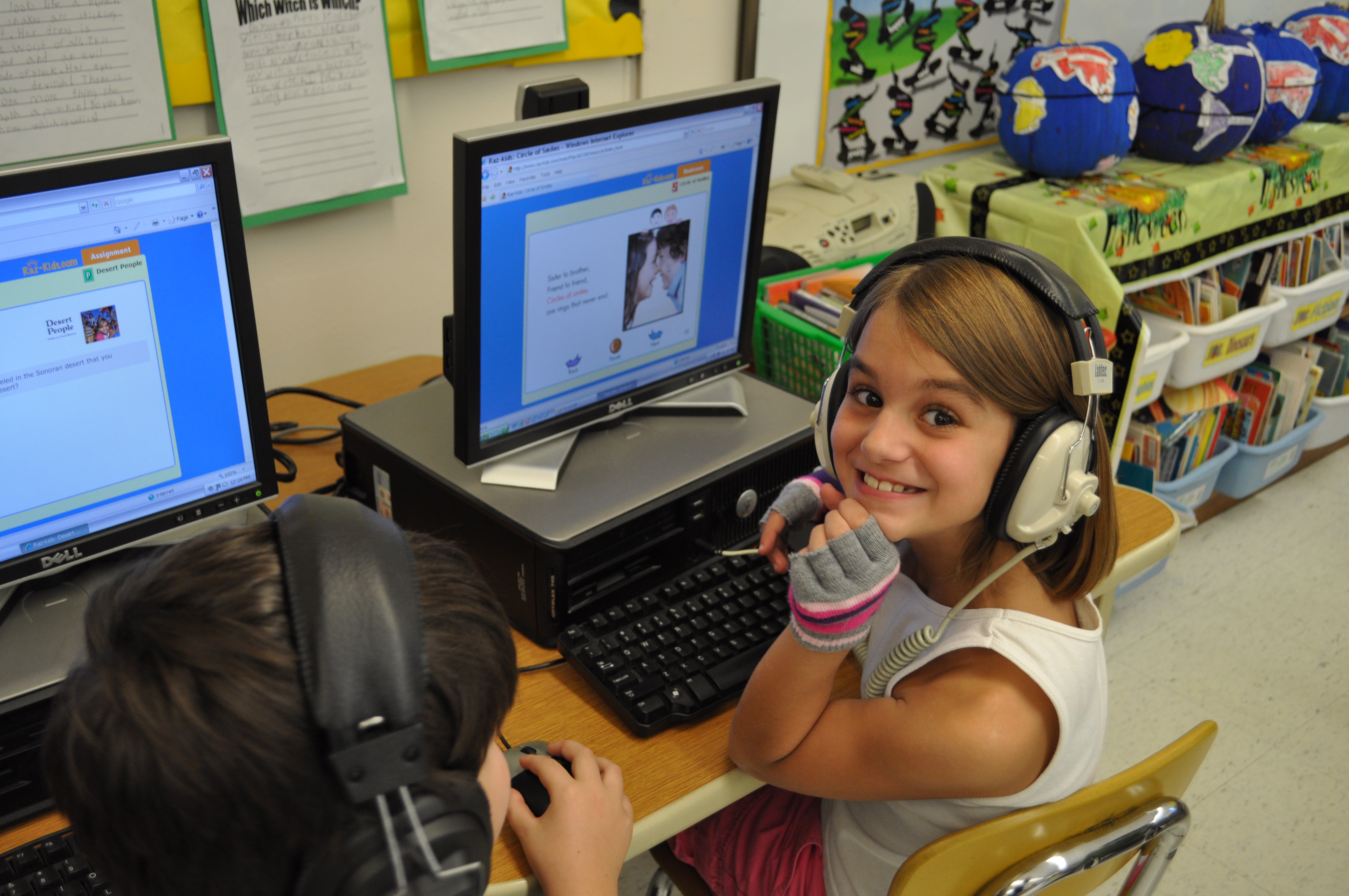 Students using computers