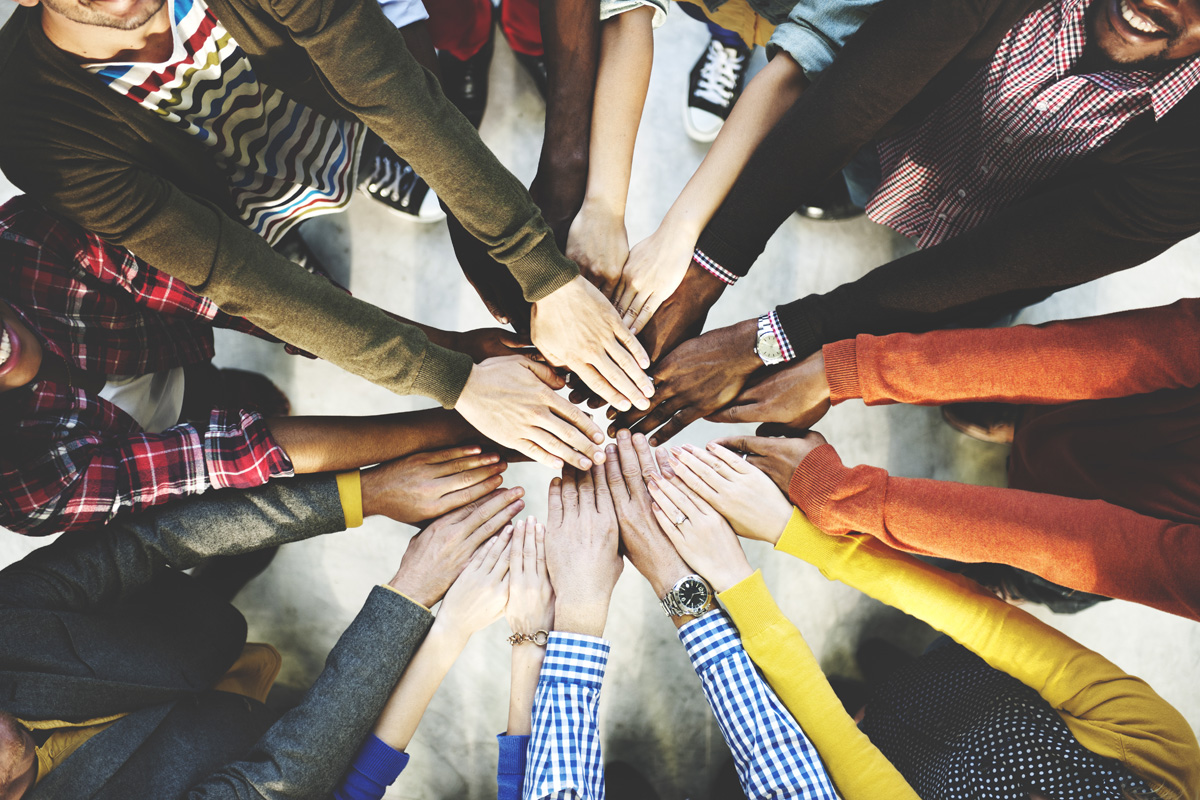 Circle of hands together