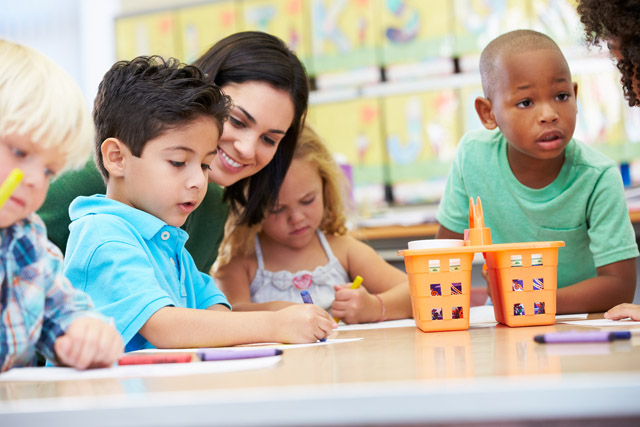 students and teacher