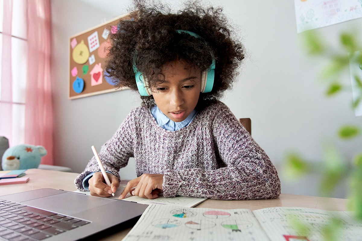 Girl doing homework