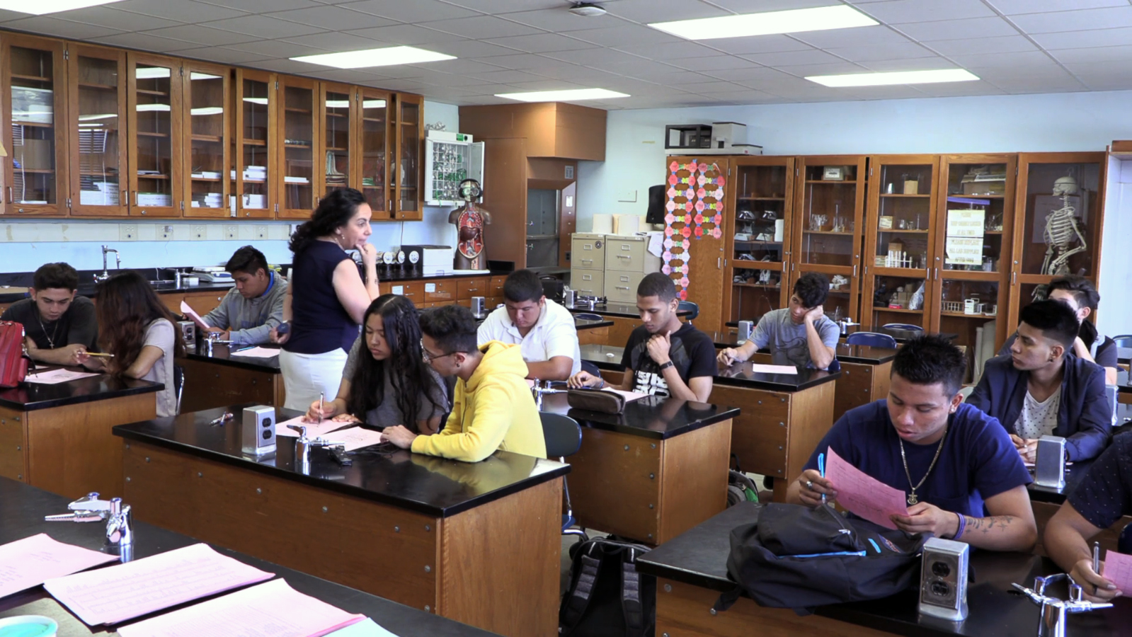 Uniondale High School Bilingual Science Class