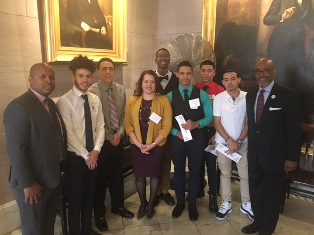 Regent Young with student panel members Regent Young
