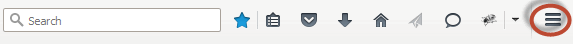 This is the Firefox toolbar. The Open Menu icon is highlighted.