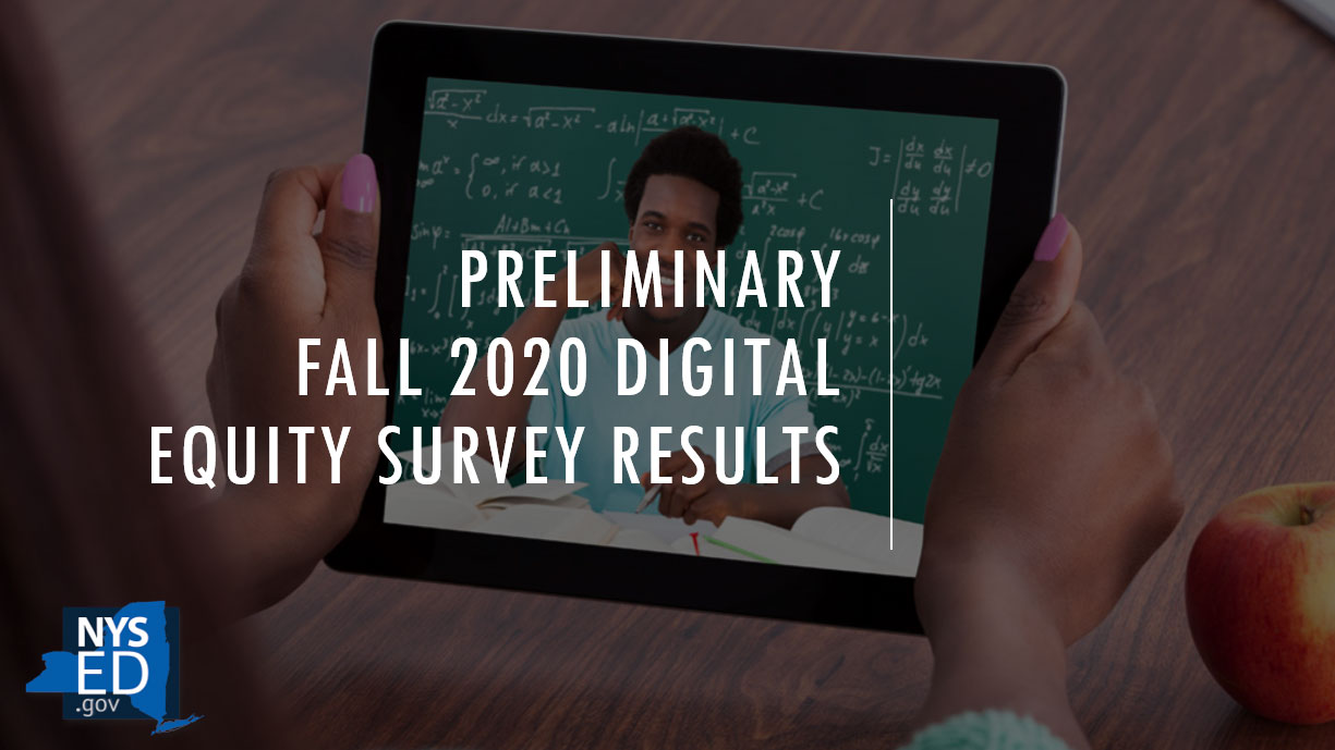 First slide of report on Fall 2020 digital equity survey