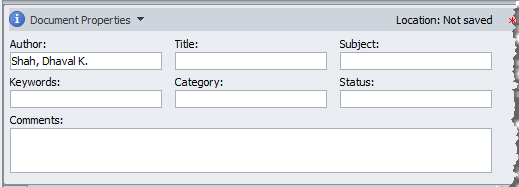 The Document Properties Panel Opens
