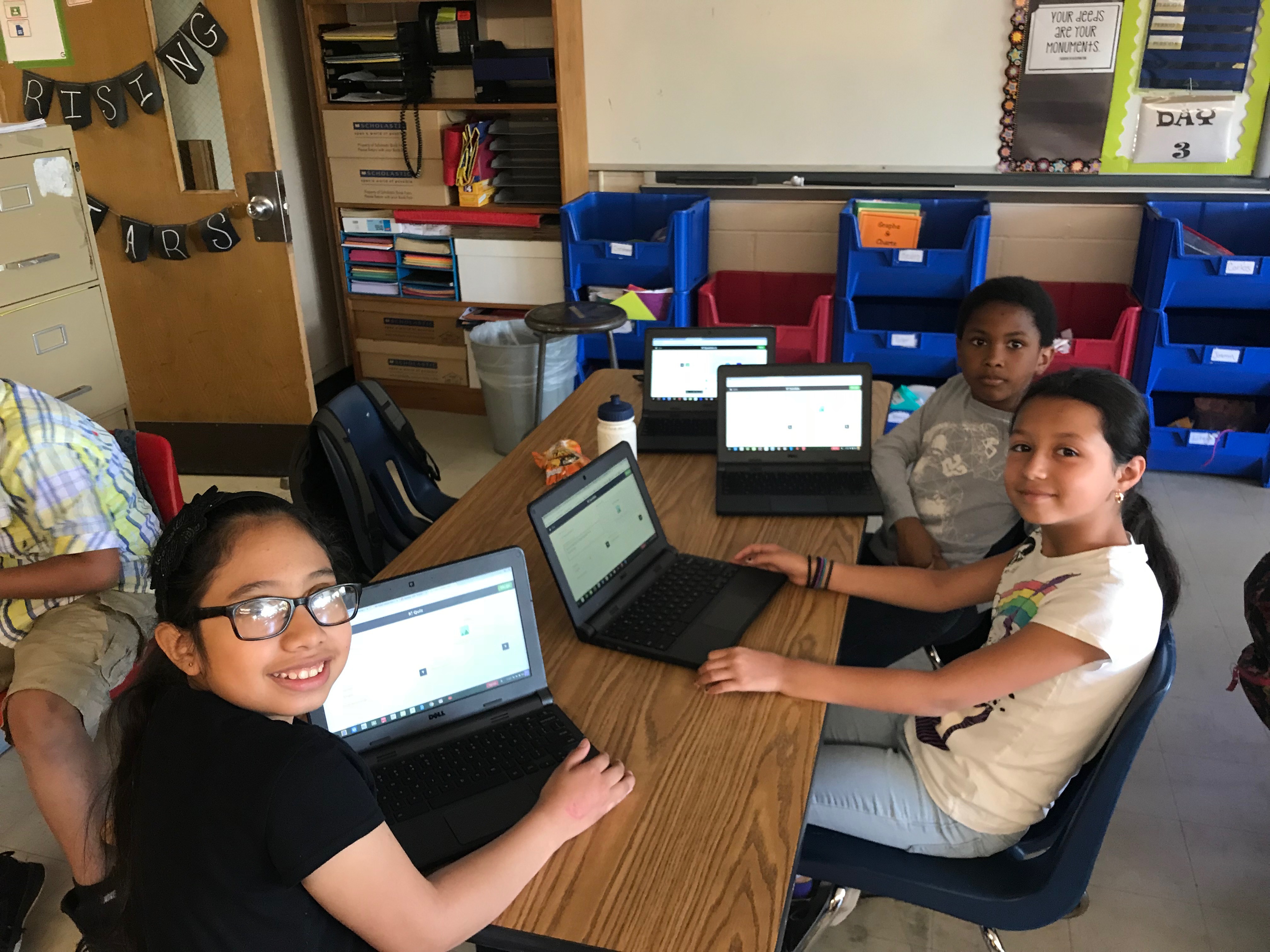 Students working at their computers.