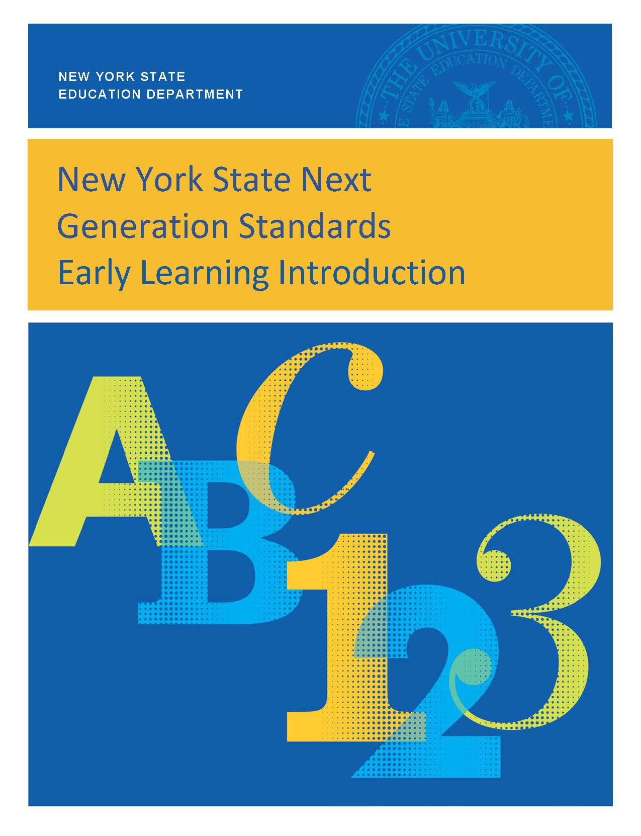 Cover image of the Introduction to the NYS Early Learning Standards