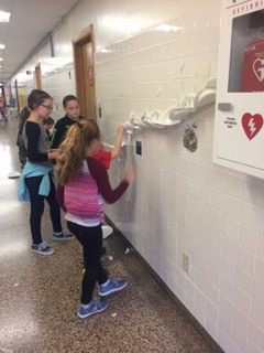 Makerspace Club students testing out their Marble Run