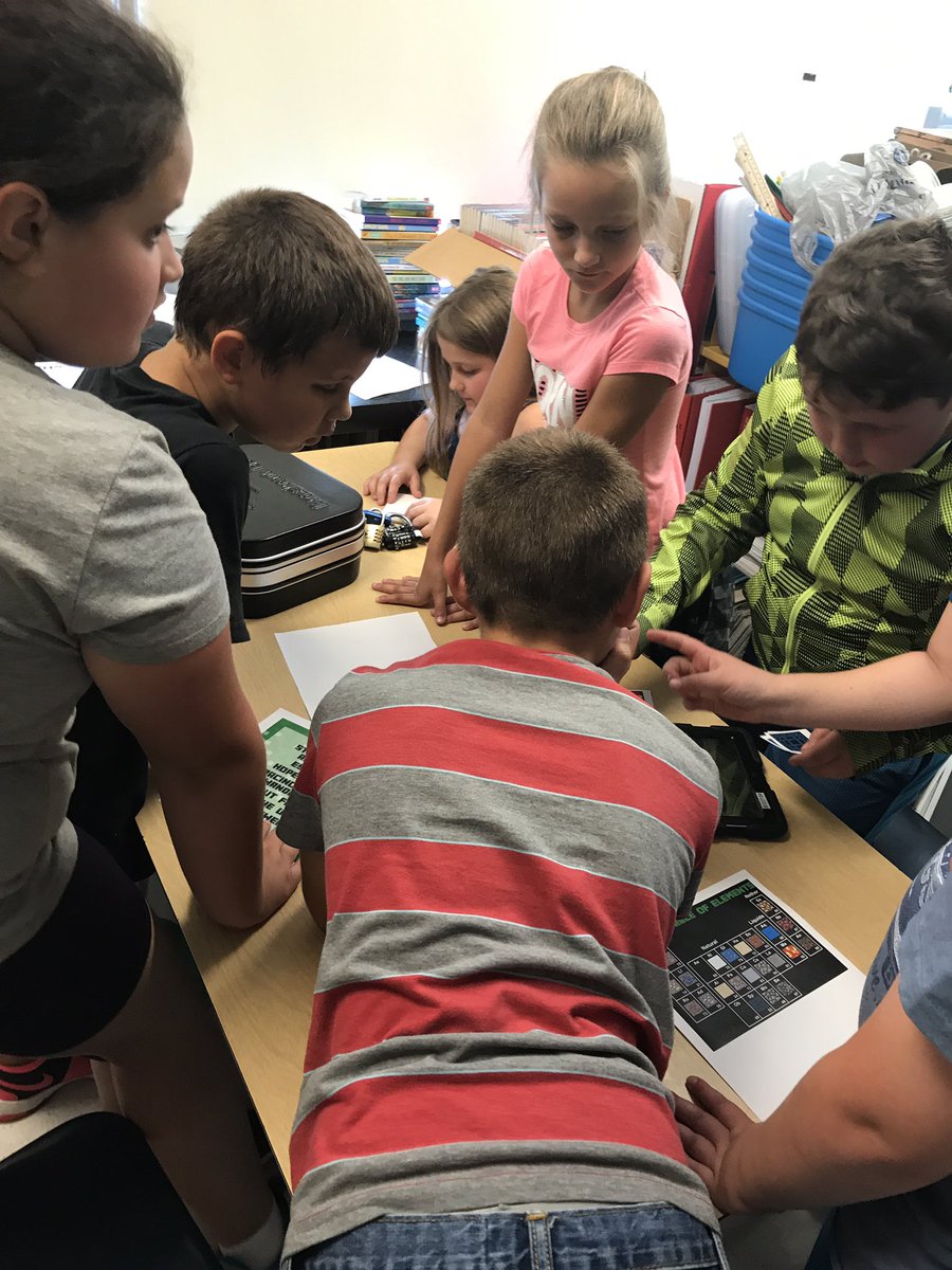 Students engaging through BreakoutEDU.