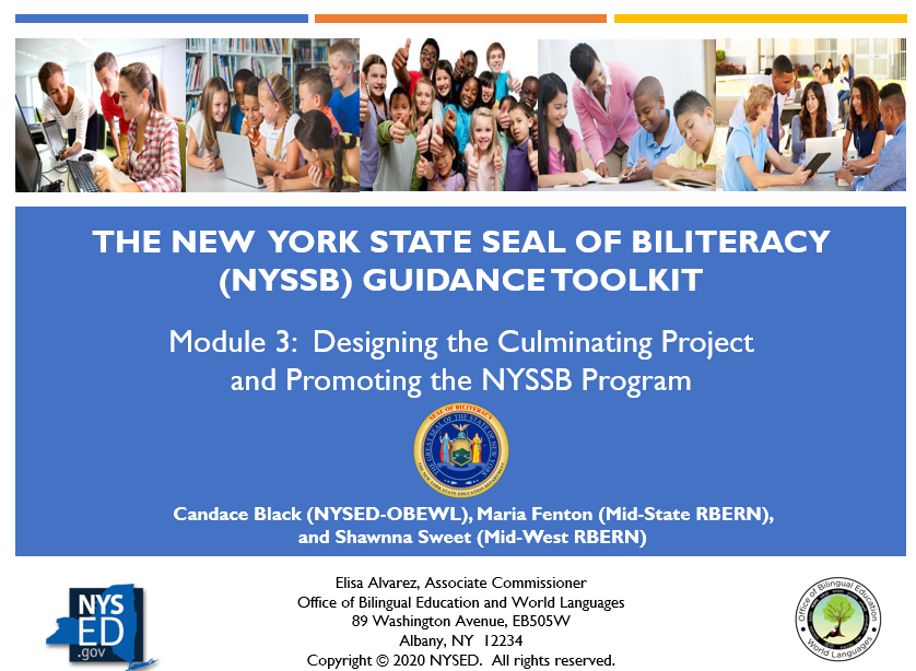 NYSSB Module 3 - Designing the Culminating Project