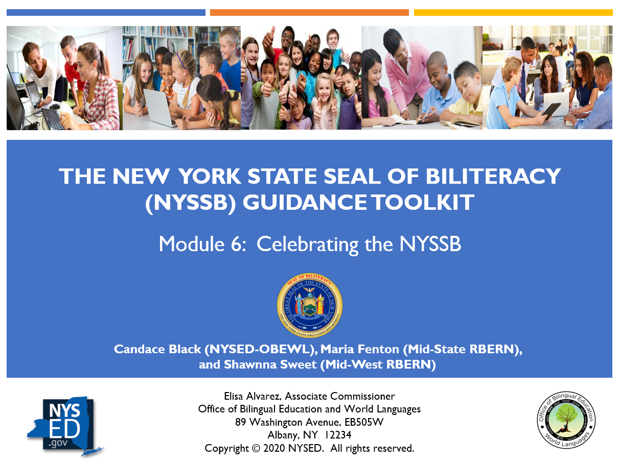 NYSSB Module 6 - Planning to Celebrate the NYSSB