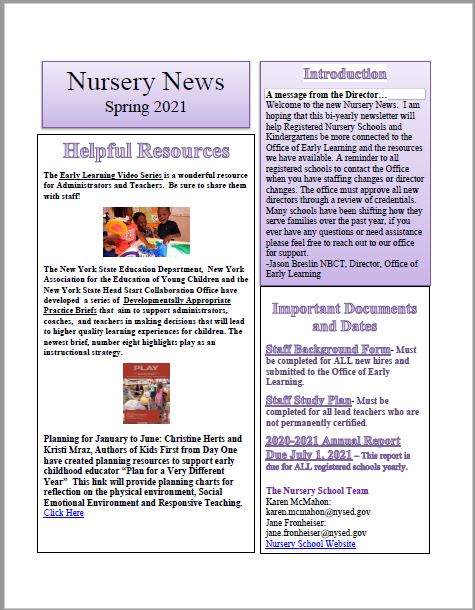 Nursery News Spring 2021 Page Nursery News Spring 2021 Page