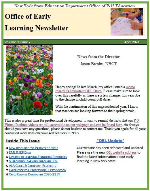 OEL Spring 2021 Newsletter Page Image