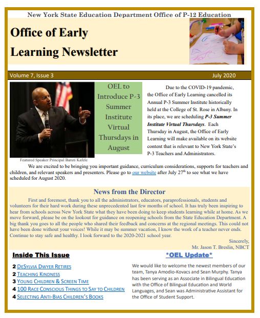 OEL July 2020 Newsletter Page Image