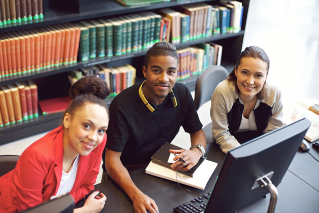 Students at a computer