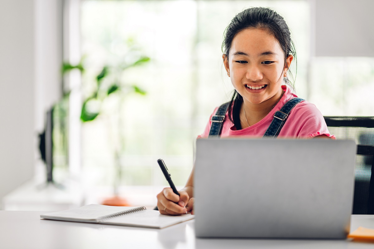 student at computer