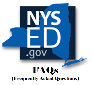 NYSED.gov logo with Frequently Asked Questions (FAQs) written below