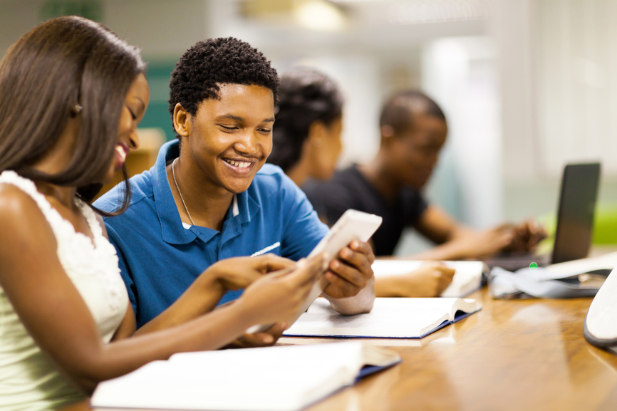 Two students studying