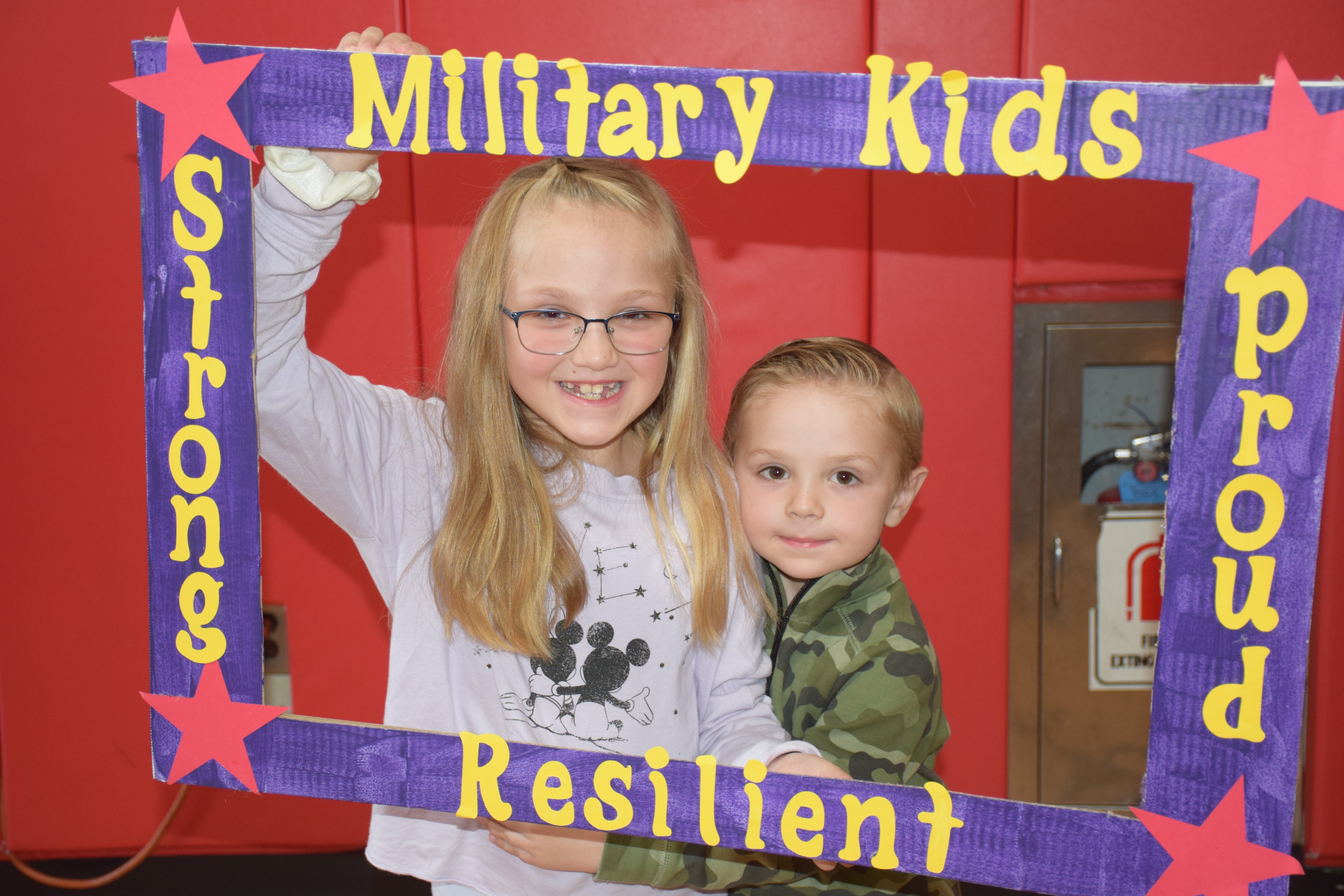 Edward J. Bosti Elementary School students Alexandra Randazzo and Nicholas Randazzo are two of six students honored for their strength, resiliency and pride during a Purple Up assembly.