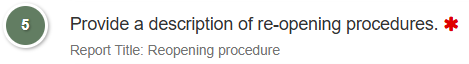 Question 5 of the Report of School Re-Opening