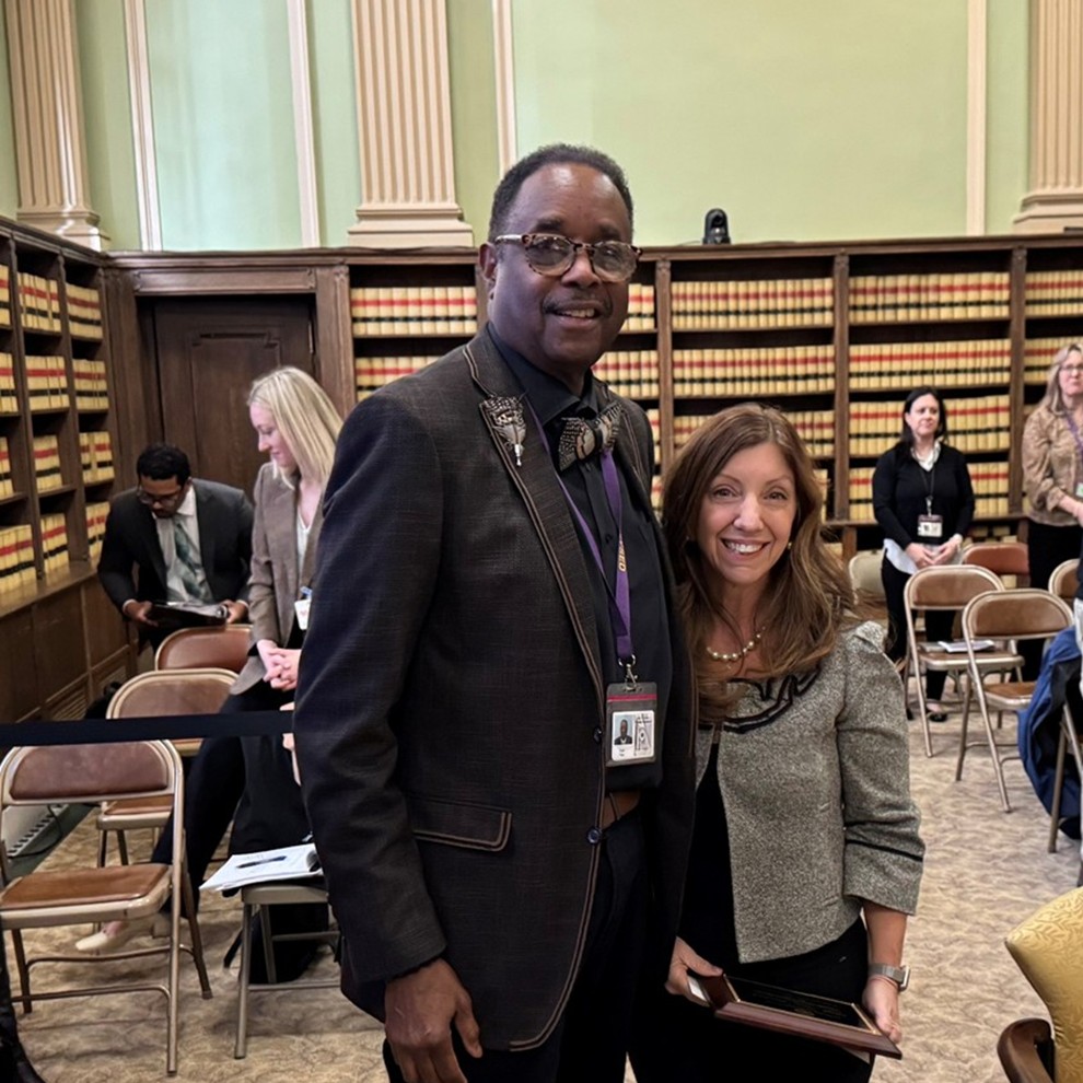 Picture of Regent Keith Wiley and Yavner Teacher winner Leigh Anne Hendrick