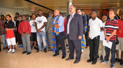 Buffalo's Male Academy  opening ceremony with Superintendent Kriner Cash