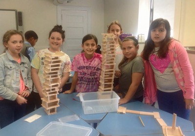 Students posing with their projects.