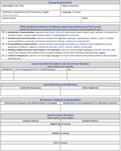 Lesson Plan Template
