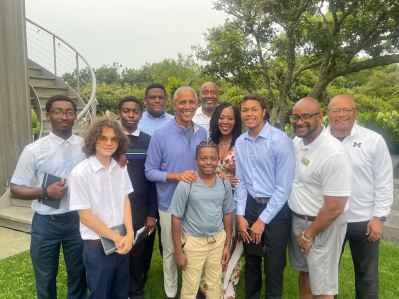 Former President Barack Obama and MBK Fellows