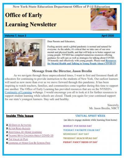 OEL April 2020 Newsletter Page Image