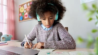 Girl doing homework