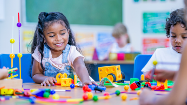 young children at classroom table