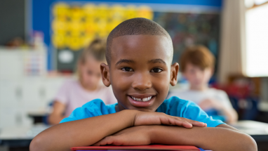 student in classroom