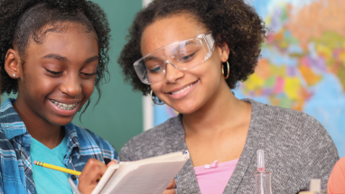 two students learning
