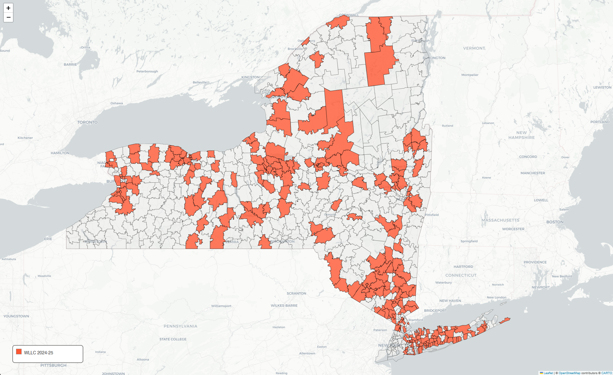 Map of WLLC members (2025-26)